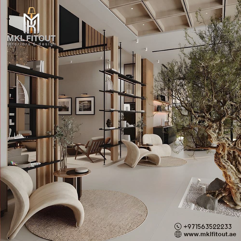 Contemporary living room with artistic touches