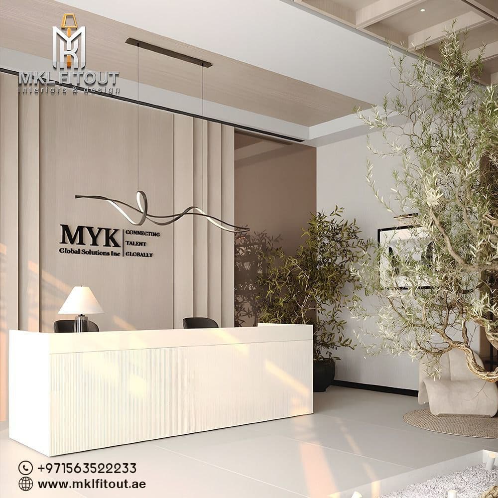 Luxury hotel reception area